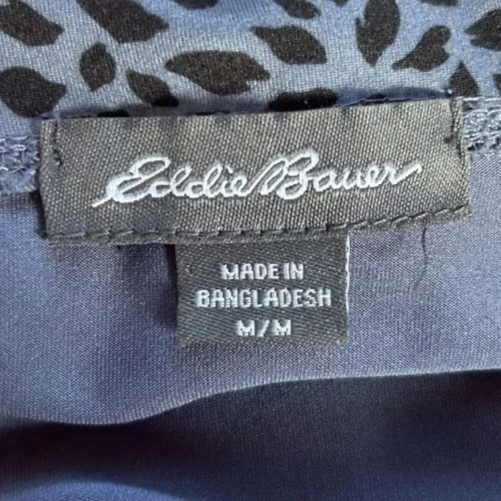 Eddie Bauer Women Blue Kacey Faux Wrap Athletic Skirt Sz M Activewear Animal Gym